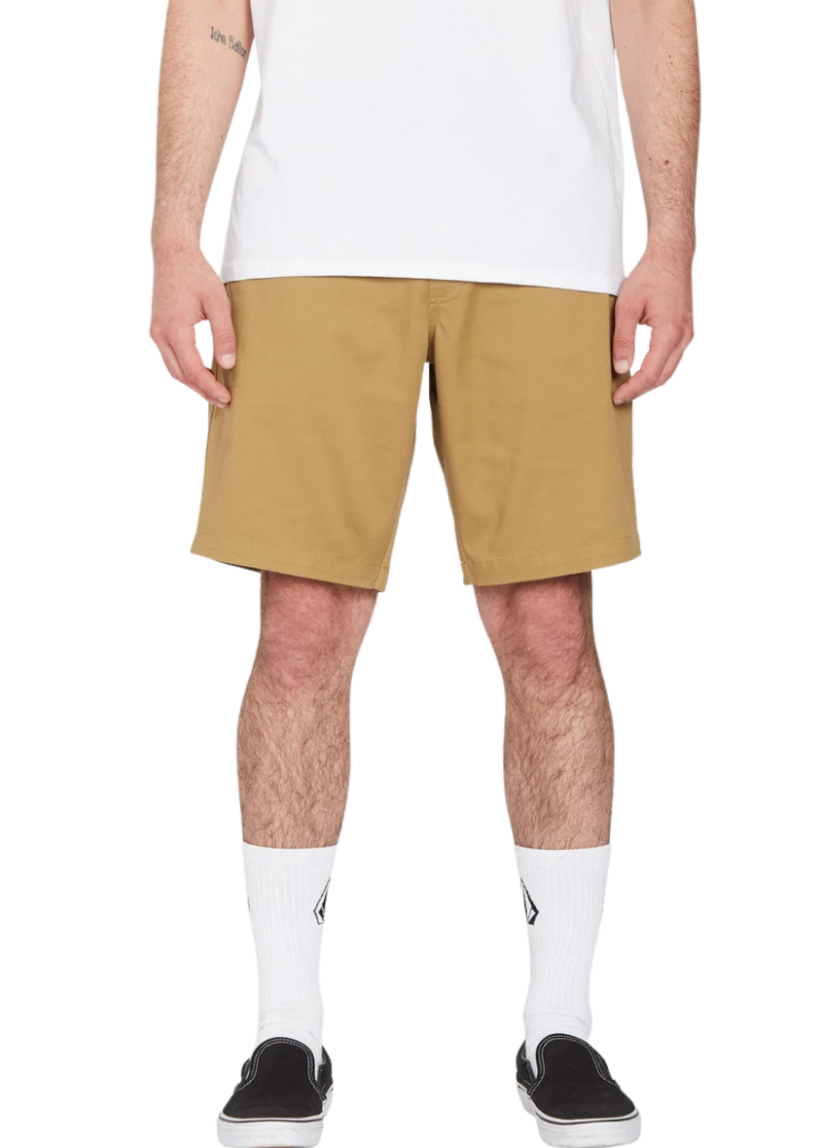 Volcom Men's Frickin Elastic waist Short 19" - Dark Khaki