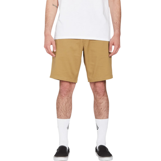 Volcom Men's Frickin Elastic waist Short 19" - Dark Khaki