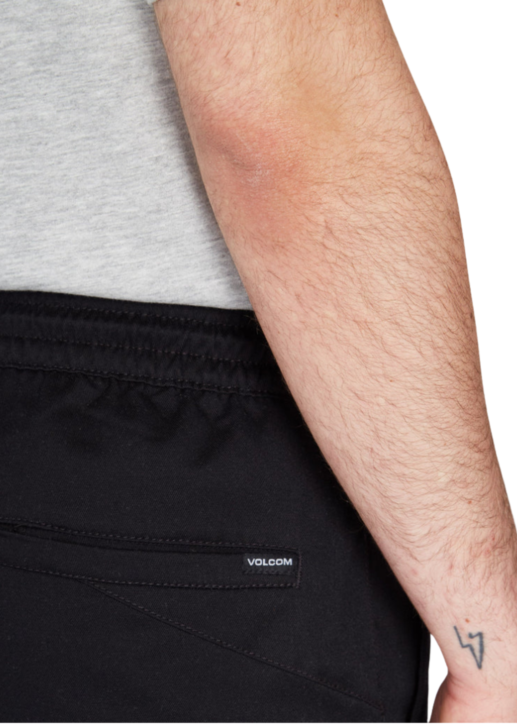 Volcom Men's Frickin Elastic waist Short 19" -  Black