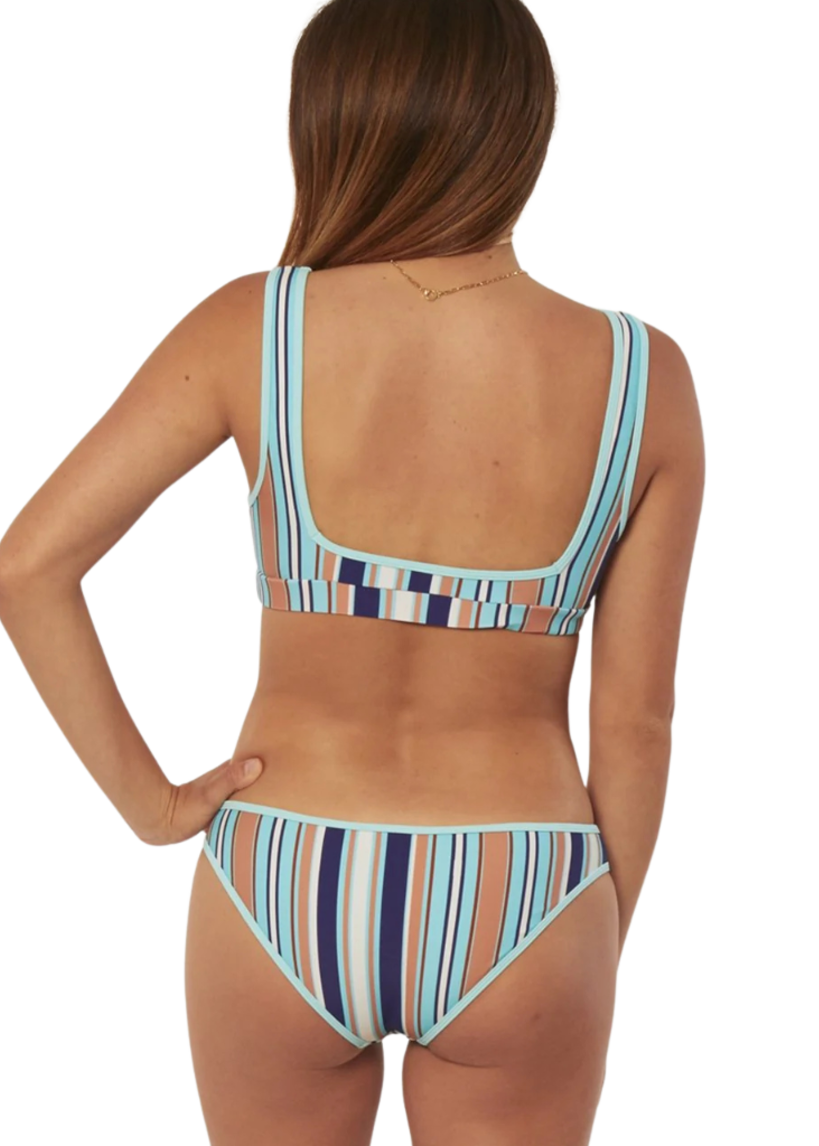 Sisstrevolution Women's Stripe Palau Bralette | Baja Blue