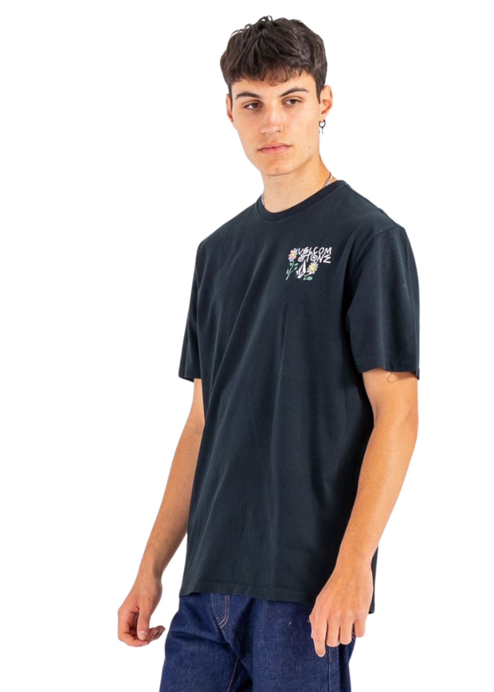 Volcom Men's Surf Vitals Animals  Short Sleeve T-Shirt- Black