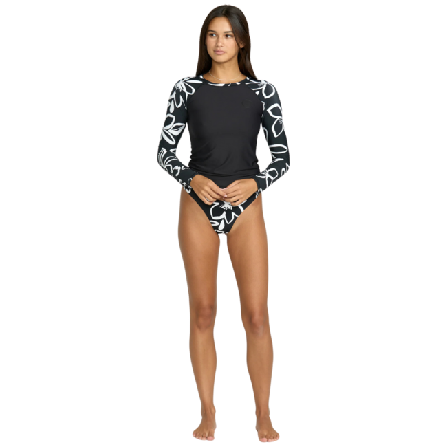Volcom Women's SOL Rebel Long Sleeve Rashguard UPF 50 | Black