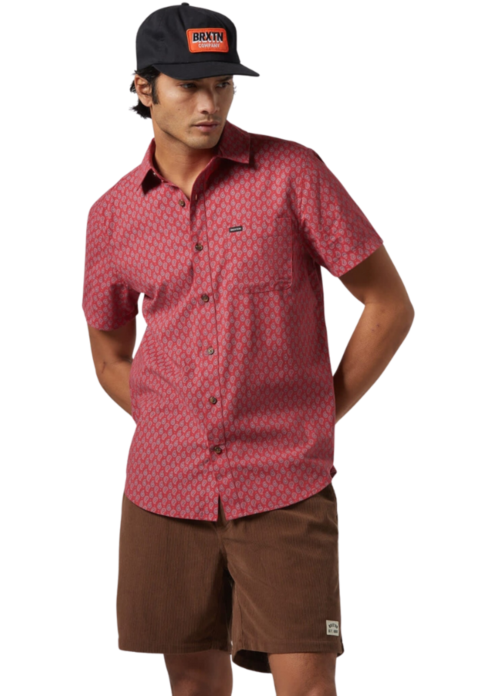 Brixton Men's Charter Print Short Sleeve Woven Button up