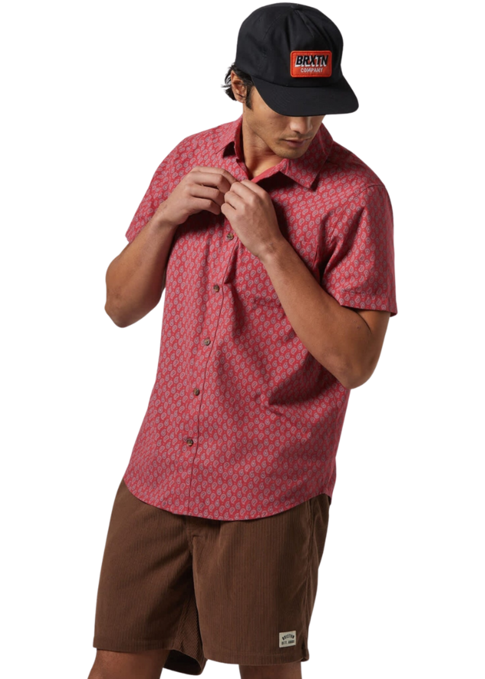 Brixton Men's Charter Print Short Sleeve Woven Button up