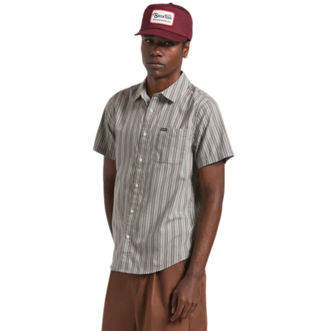 Brixton Men's Charter Stripe Short Sleeve Woven Button up