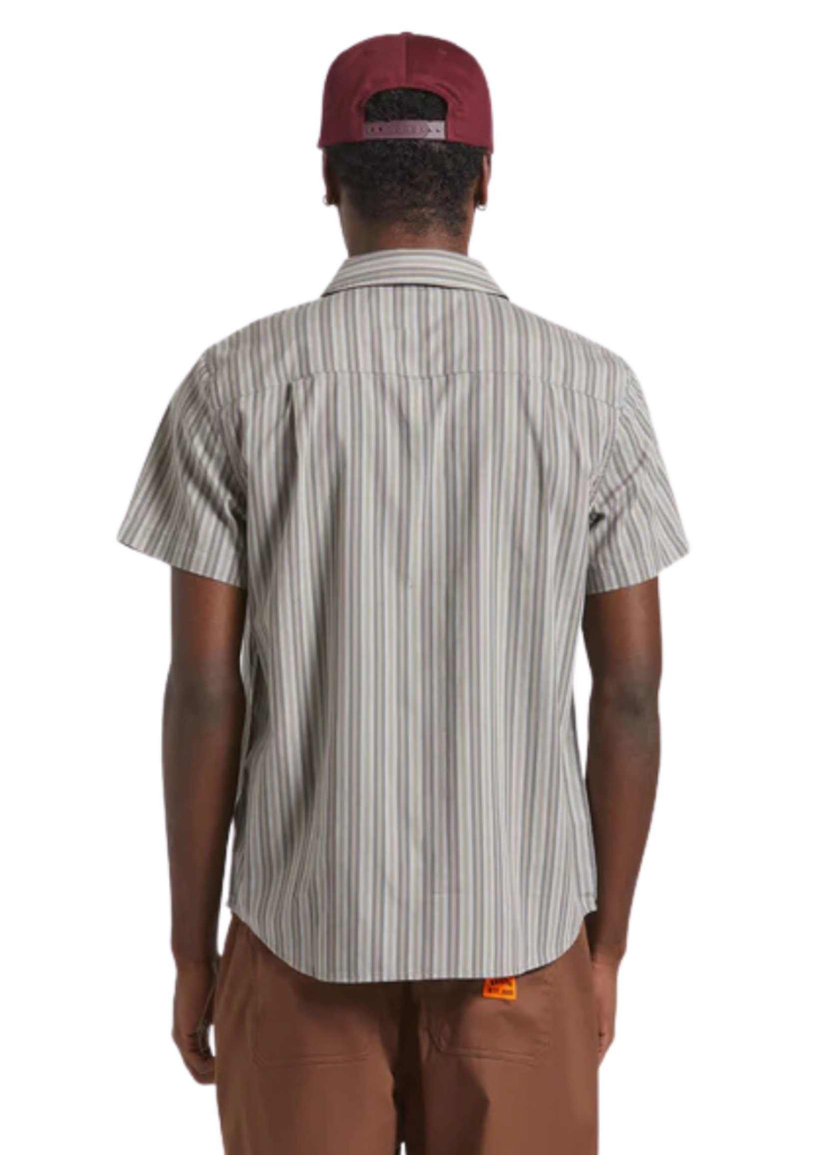 Brixton Men's Charter Stripe Short Sleeve Woven Button up