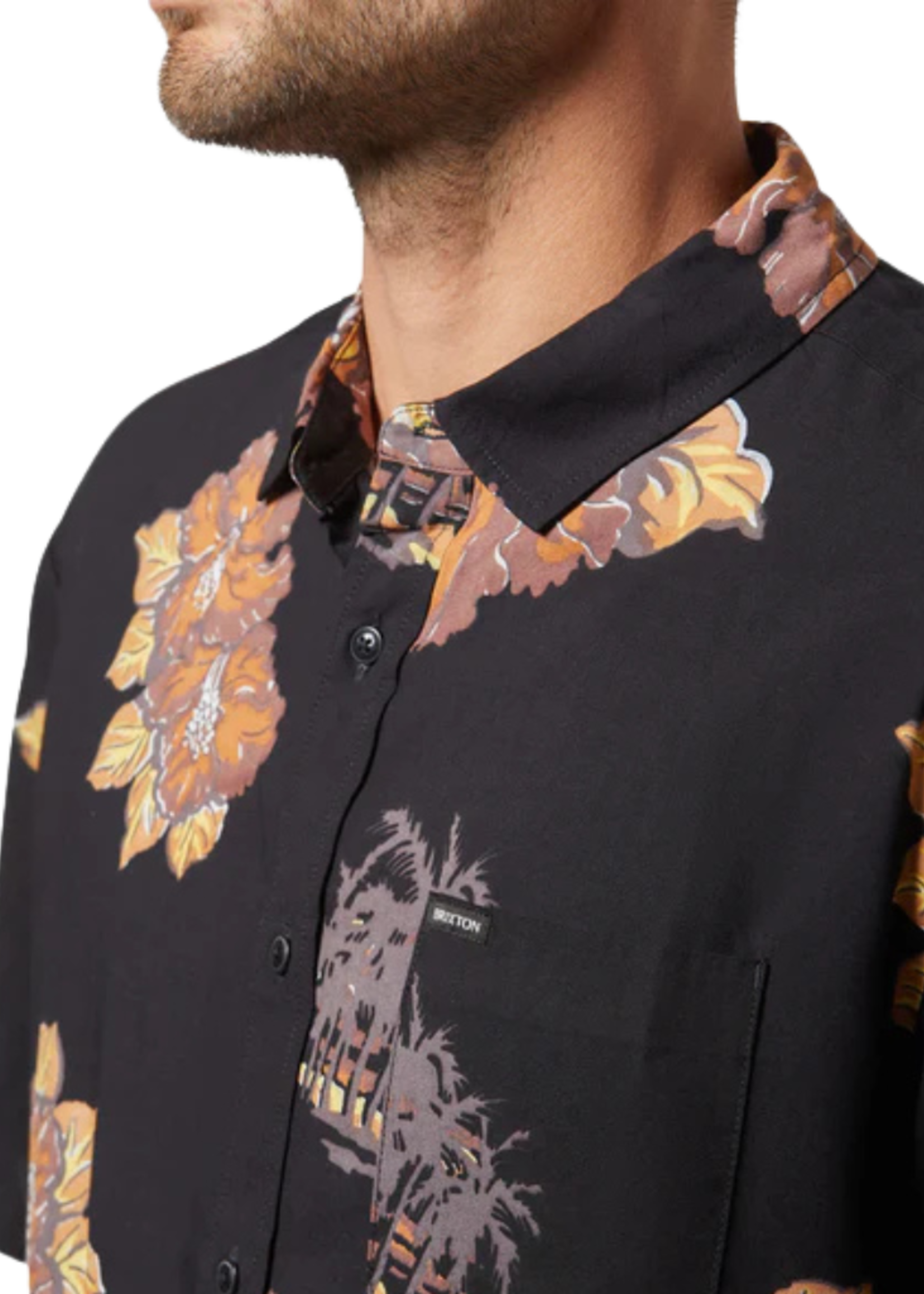 Brixton Men's Cru Print Short Sleeve Woven Button up