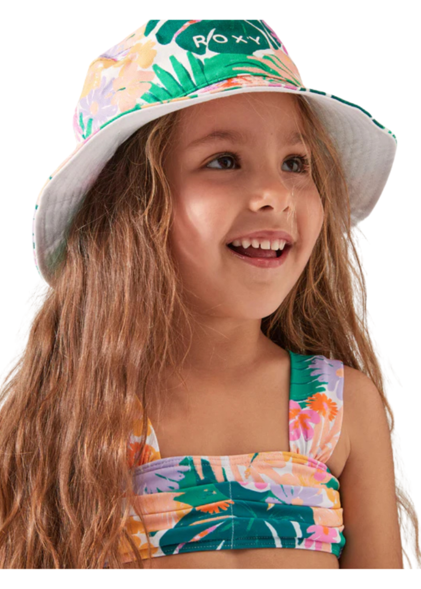 Roxy Girl's Jasmine Paradise Bucket Hat | Mint Tropical Trails