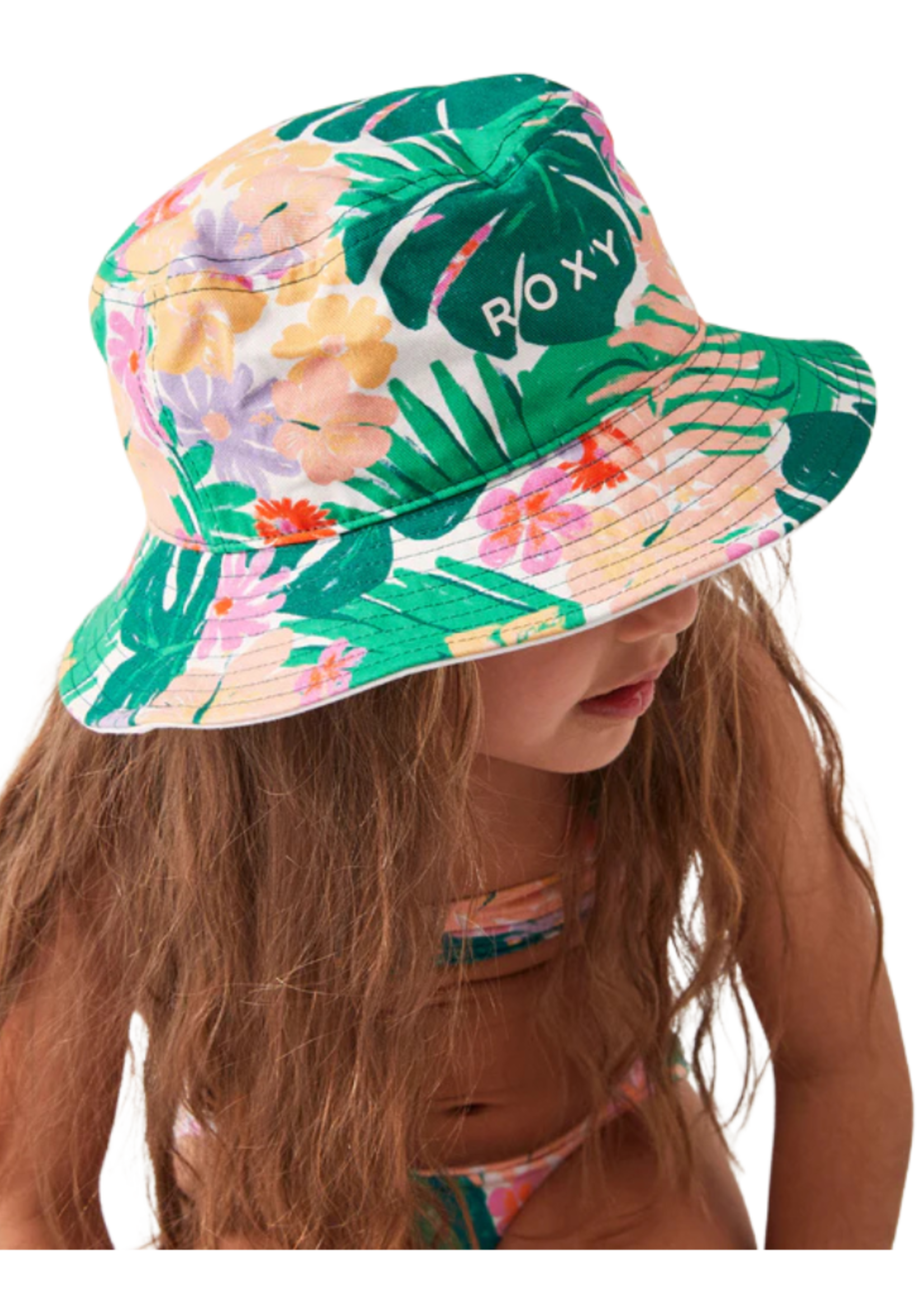 Roxy Girl's Jasmine Paradise Bucket Hat | Mint Tropical Trails
