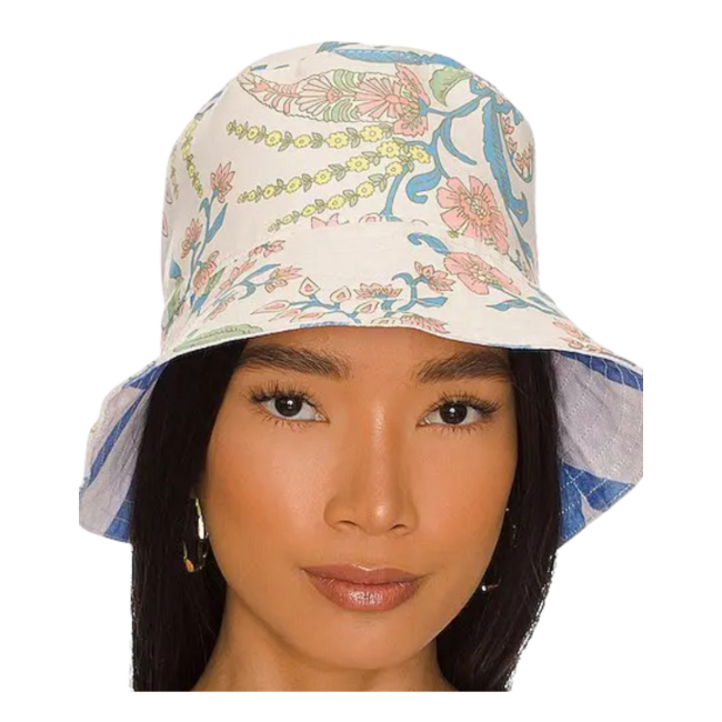 Maaji Women's Rita Reversible Bucket Hat | Blue Stripe Multi
