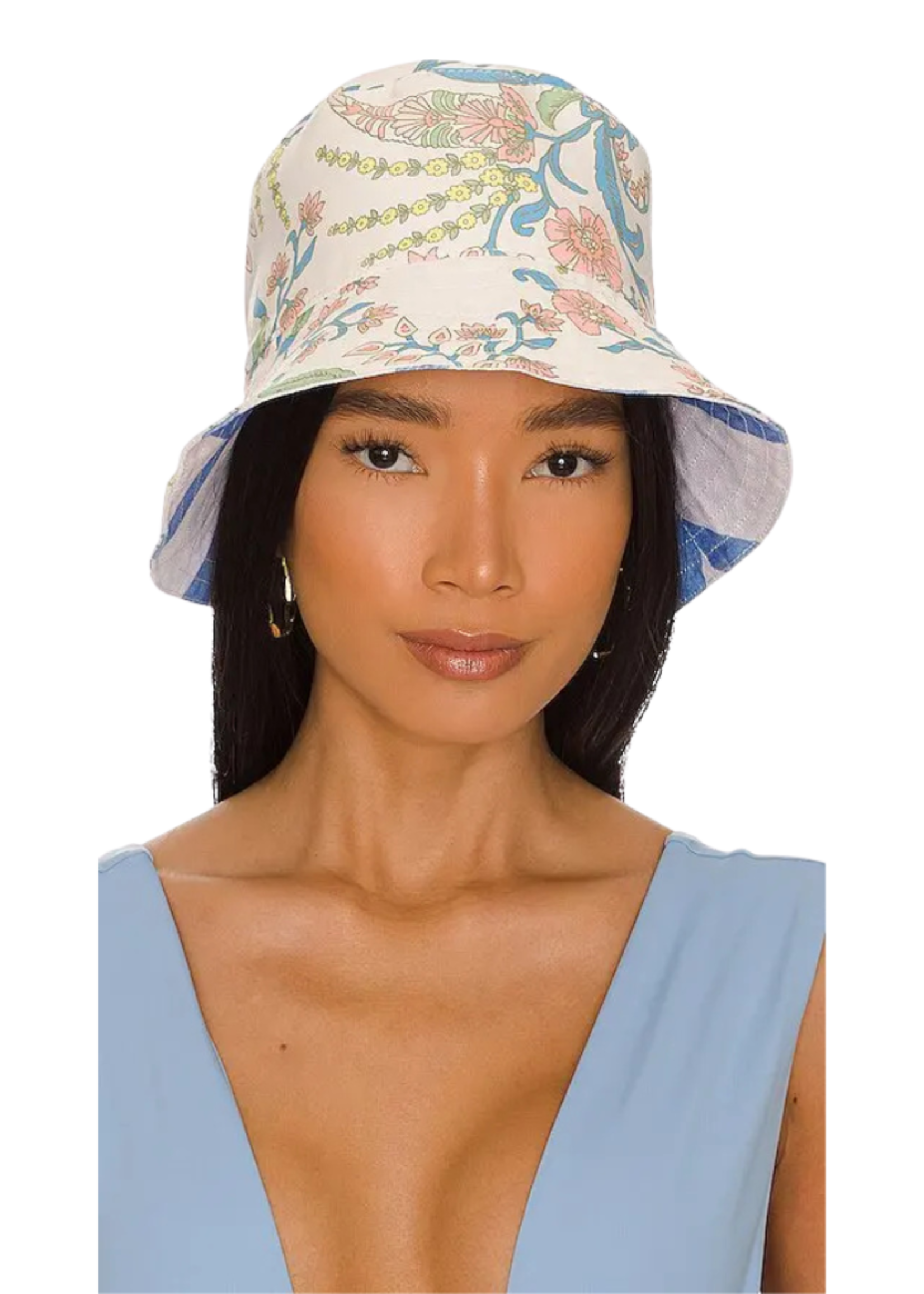 Maaji Women's Rita Reversible Bucket Hat | Blue Stripe Multi