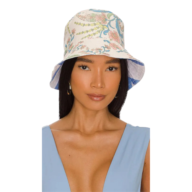 Maaji Women's Rita Reversible Bucket Hat | Blue Stripe Multi