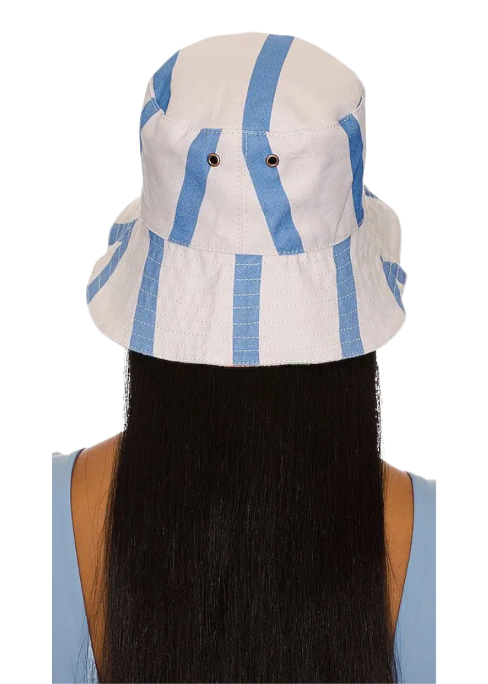 Maaji Women's Rita Reversible Bucket Hat | Blue Stripe Multi