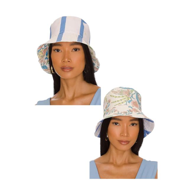 Maaji Women's Rita Reversible Bucket Hat | Blue Stripe Multi