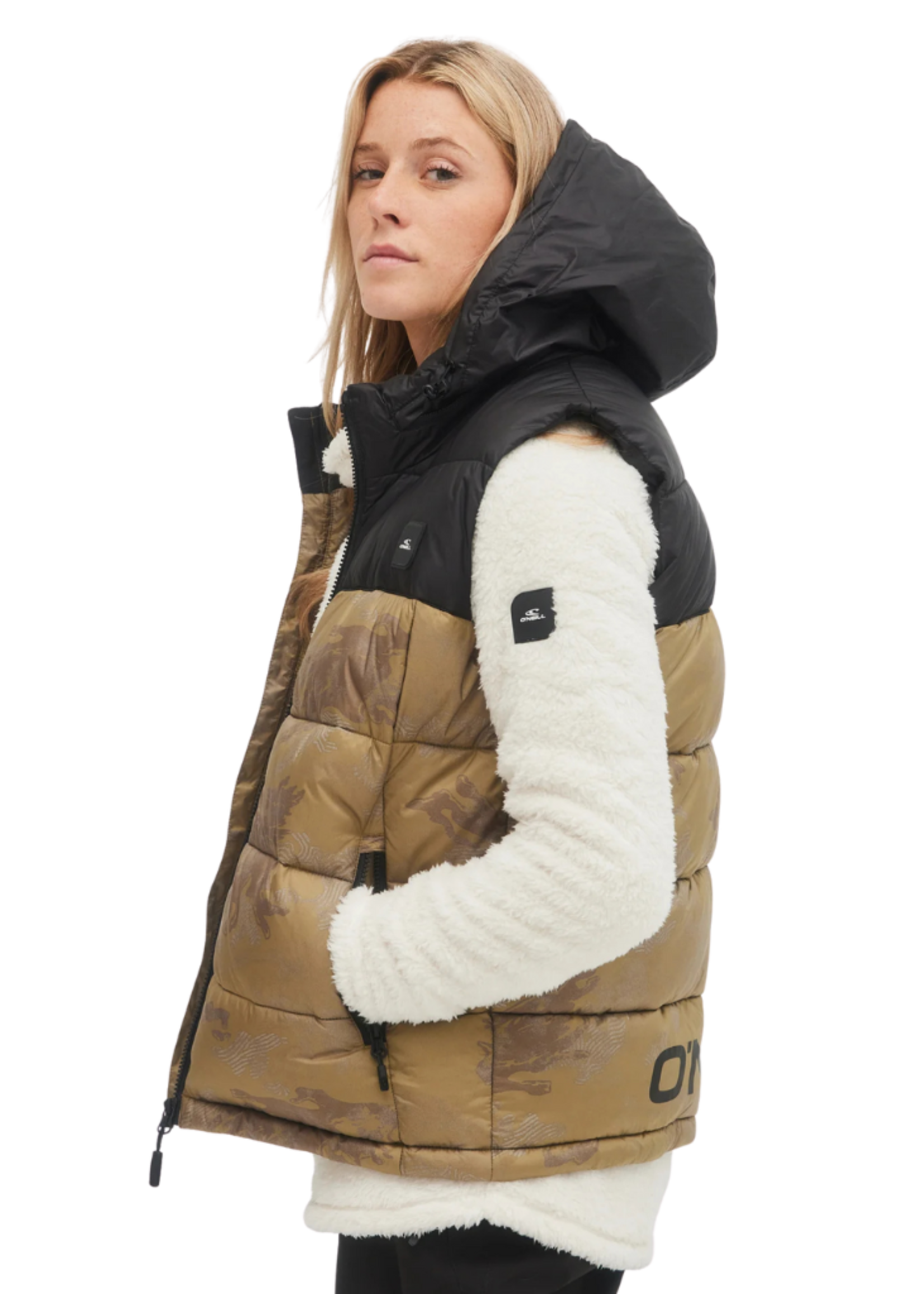 O'Neill Women's O'riginals Puffer Bodywarmer Vest | Brown Camo