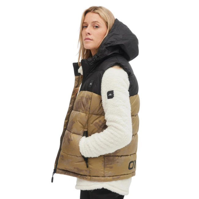 O'Neill Women's O'riginals Puffer Bodywarmer Vest | Brown Camo