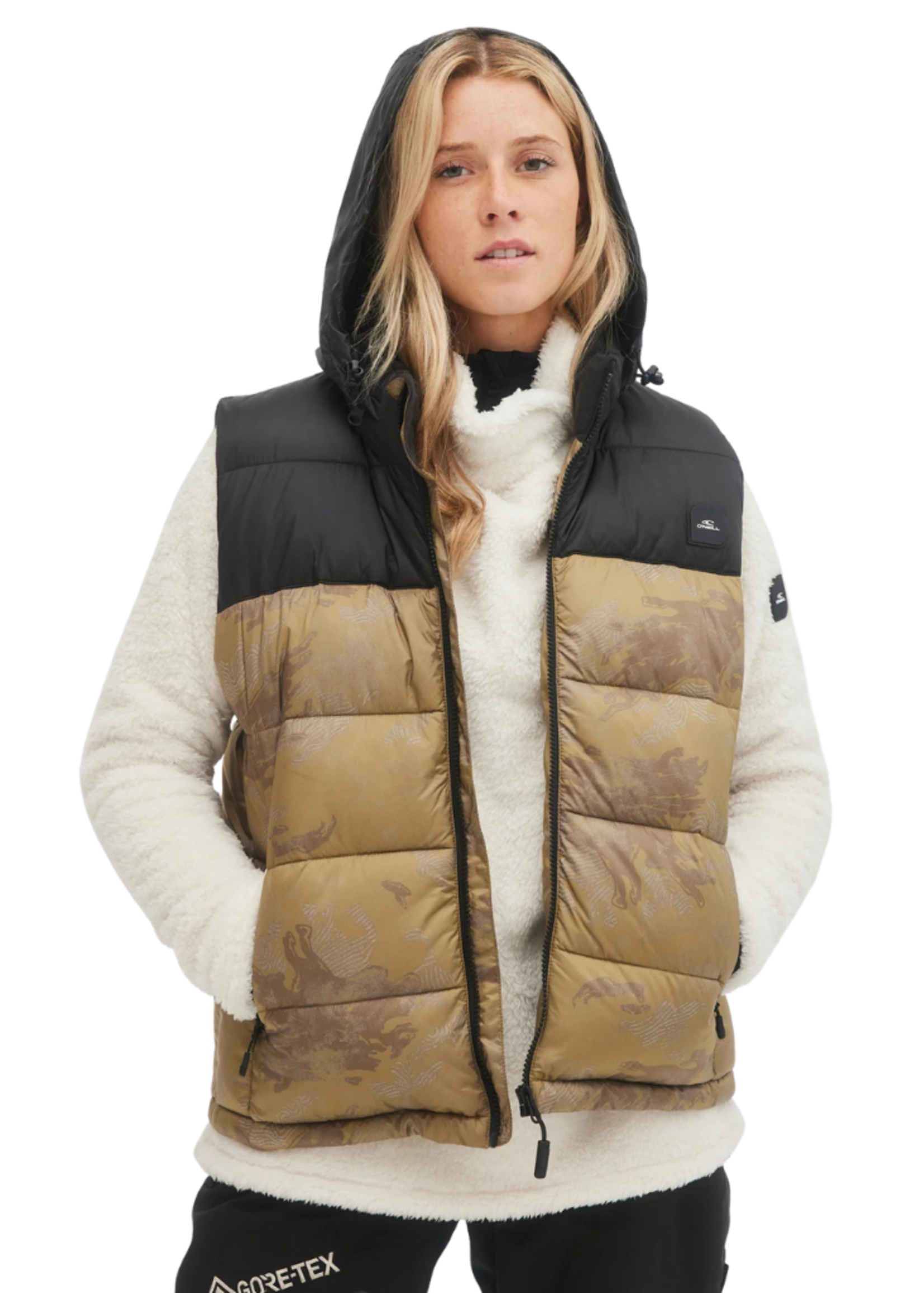O'Neill Women's O'riginals Puffer Bodywarmer Vest | Brown Camo
