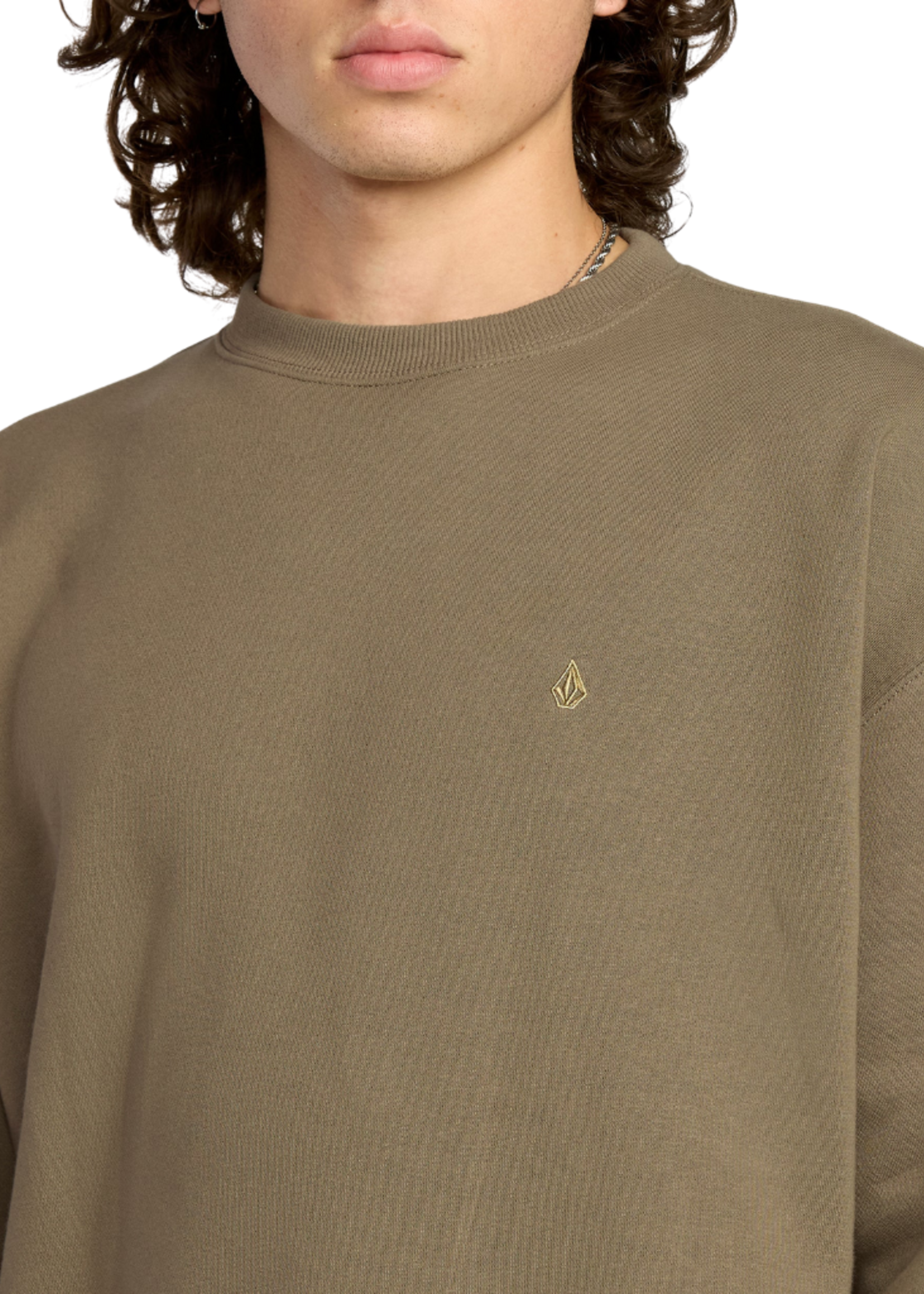 Volcom Men's Single Stone PW Crew | Brindle