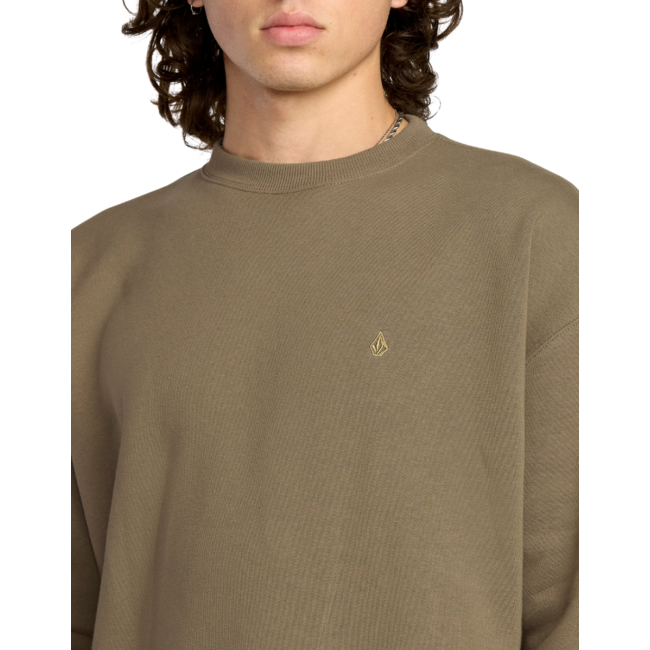 Volcom Men's Single Stone PW Crew | Brindle
