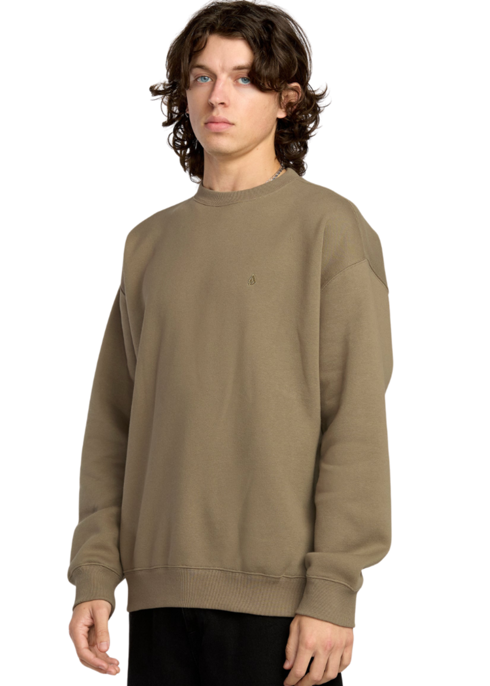 Volcom Men's Single Stone PW Crew | Brindle