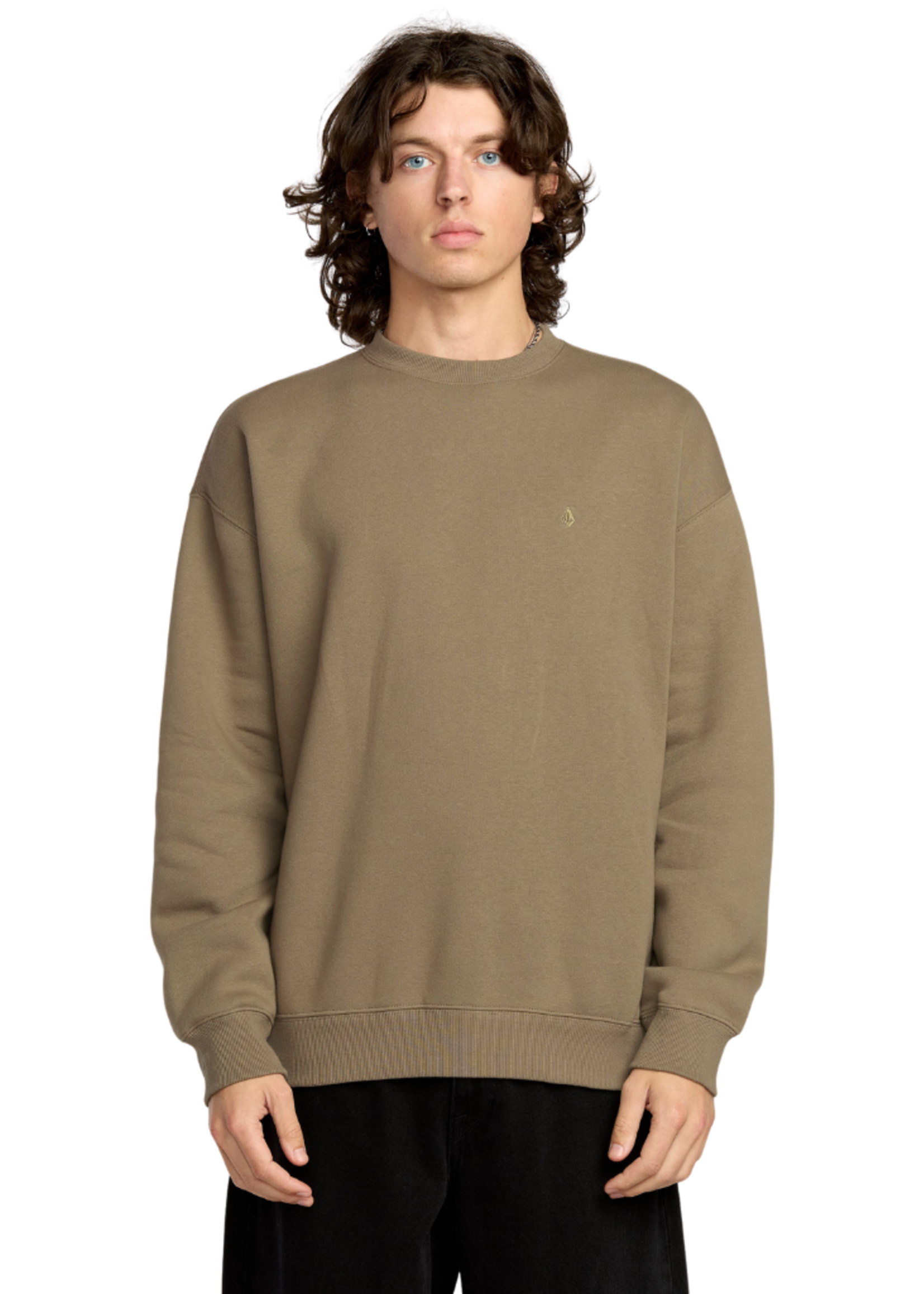 Volcom Men's Single Stone PW Crew | Brindle