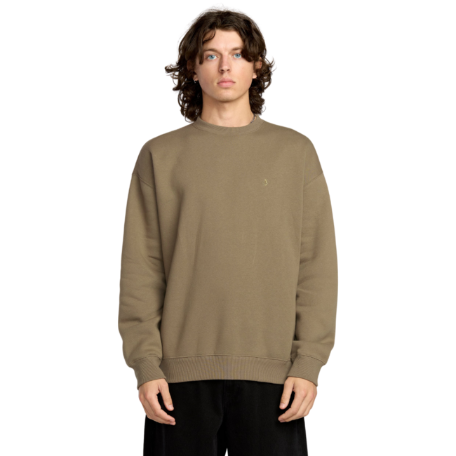 Volcom Men's Single Stone PW Crew | Brindle