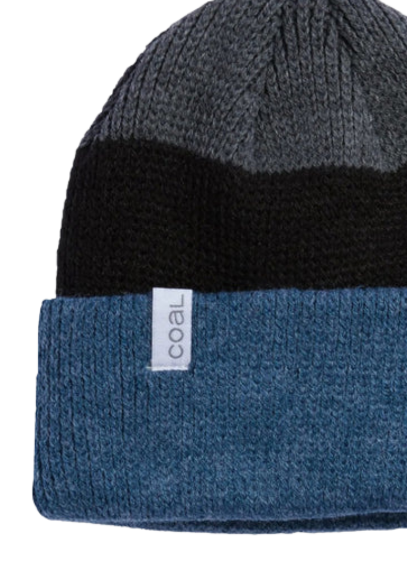 Coal Frena Thick Knit Cuff Beanie | Heather Slate Stripe