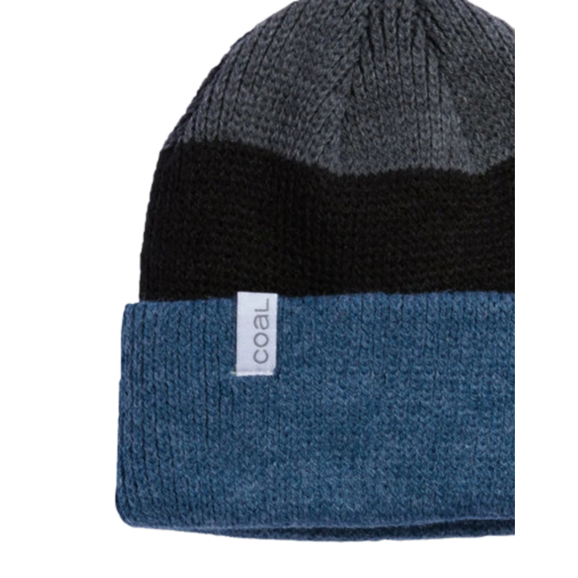 Coal Frena Thick Knit Cuff Beanie | Heather Slate Stripe