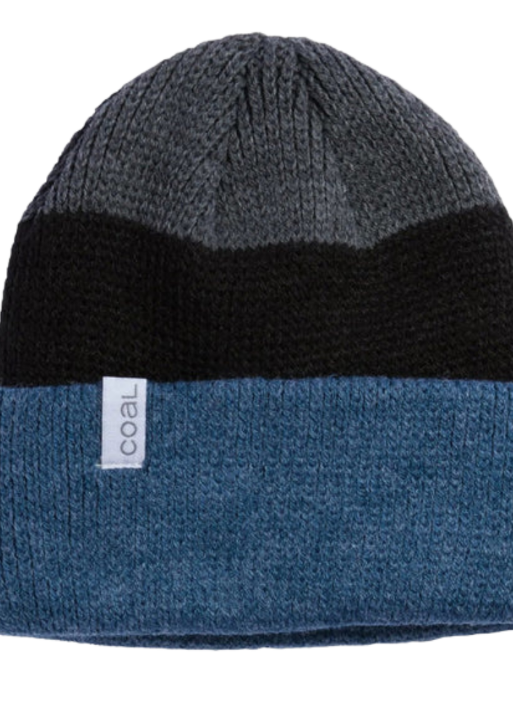 Coal Frena Thick Knit Cuff Beanie | Heather Slate Stripe