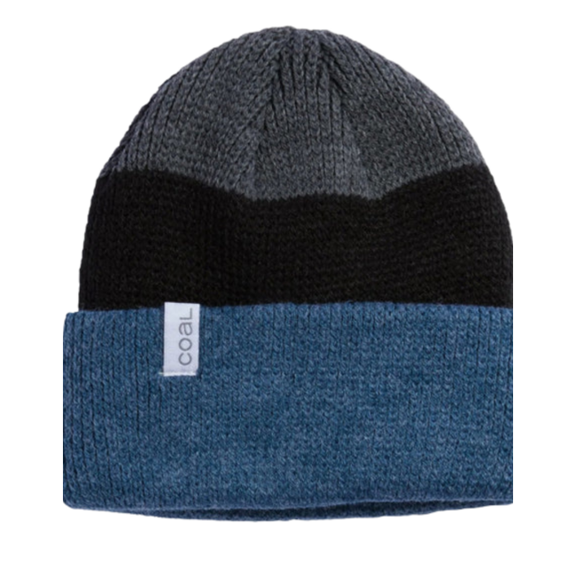 Coal Frena Thick Knit Cuff Beanie | Heather Slate Stripe