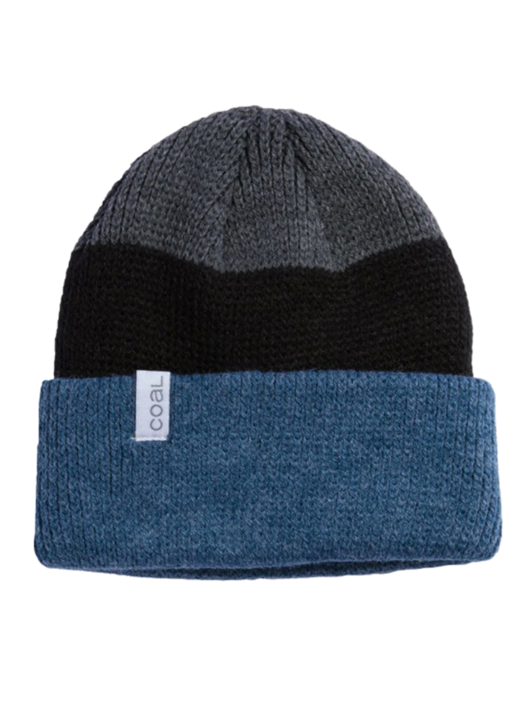Coal Frena Thick Knit Cuff Beanie | Heather Slate Stripe