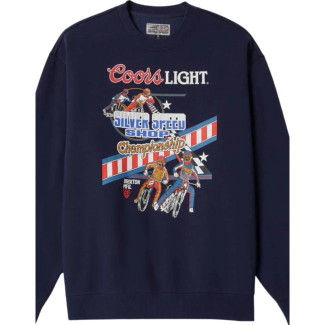 Brixton Men's Coors Light Berm Crewneck Sweater| Navy