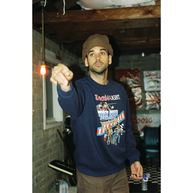 Brixton Men's Coors Light Berm Crewneck Sweater| Navy