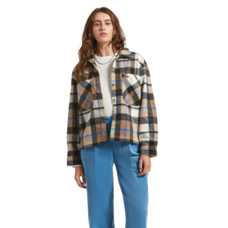 Brixton Bowery Soft Brushed Flannel | Washed Black/Sand