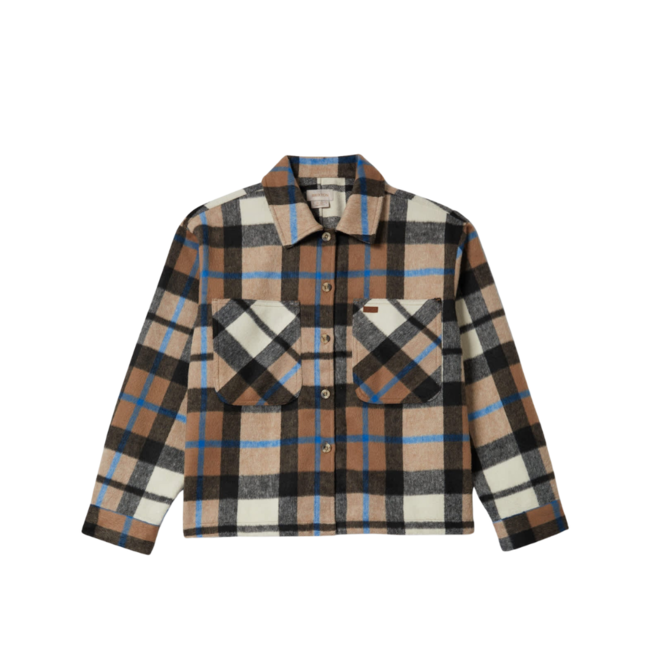 Brixton Women's Bowery Soft Brushed Flannel | Washed Black/Sand