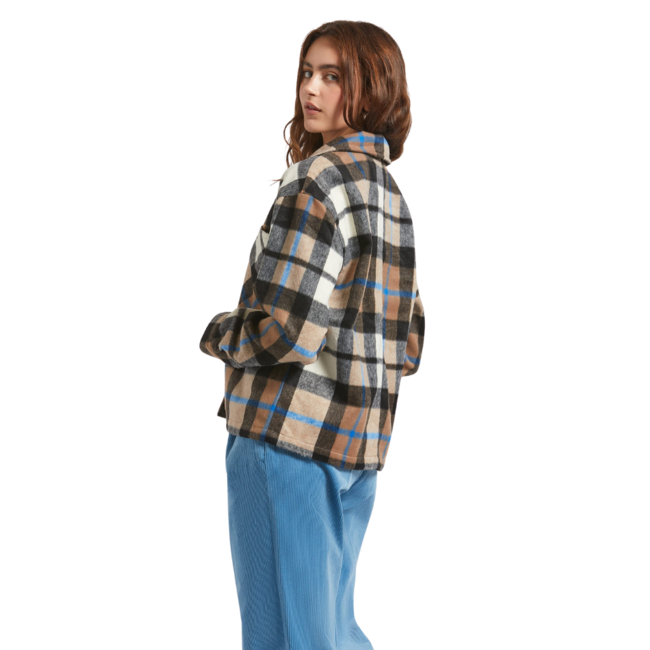 Brixton Women's Bowery Soft Brushed Flannel | Washed Black/Sand