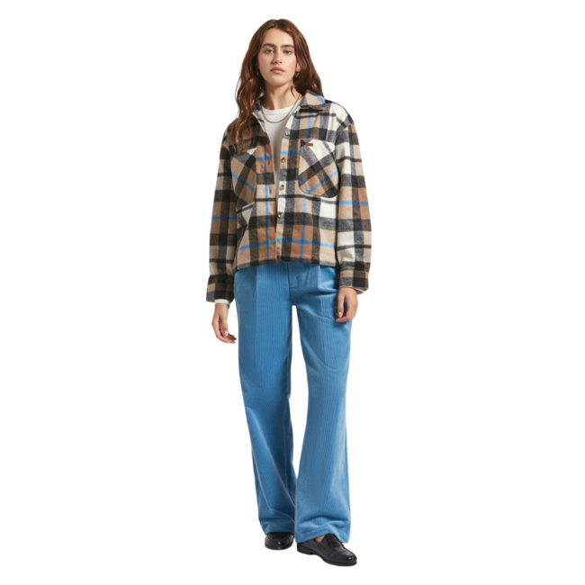Brixton Women's Bowery Soft Brushed Flannel | Washed Black/Sand