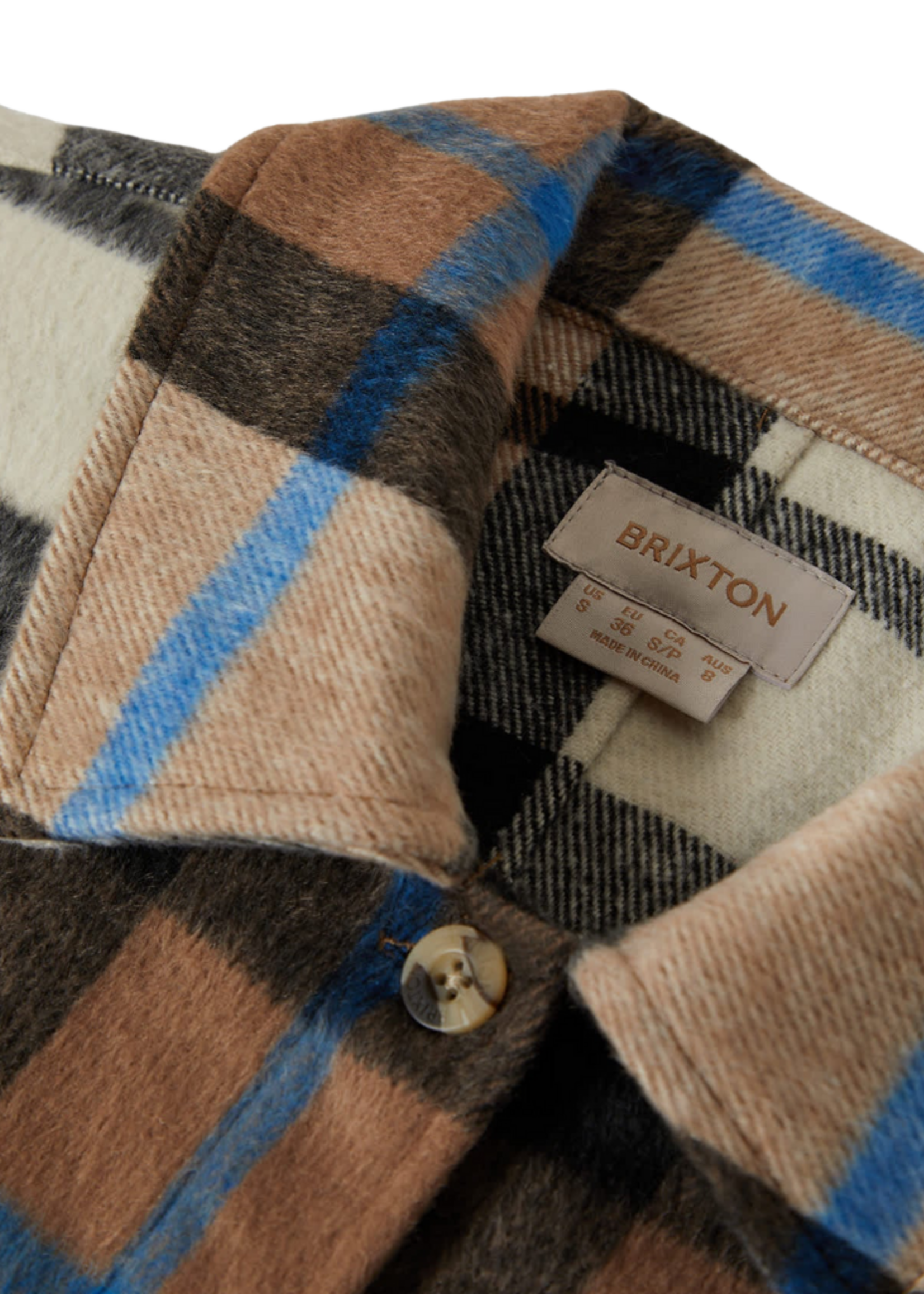 Brixton Women's Bowery Soft Brushed Flannel | Washed Black/Sand