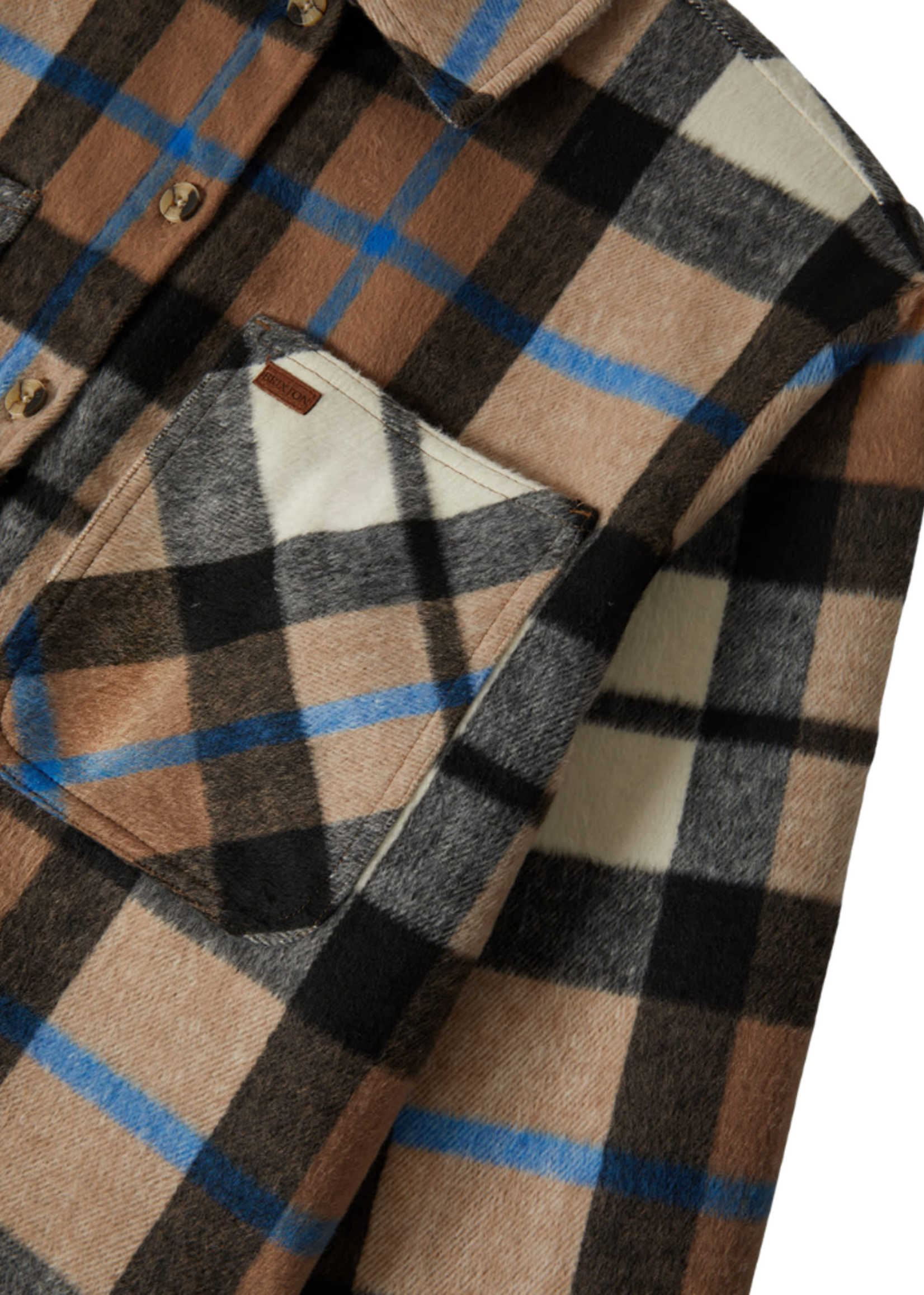 Brixton Women's Bowery Soft Brushed Flannel | Washed Black/Sand