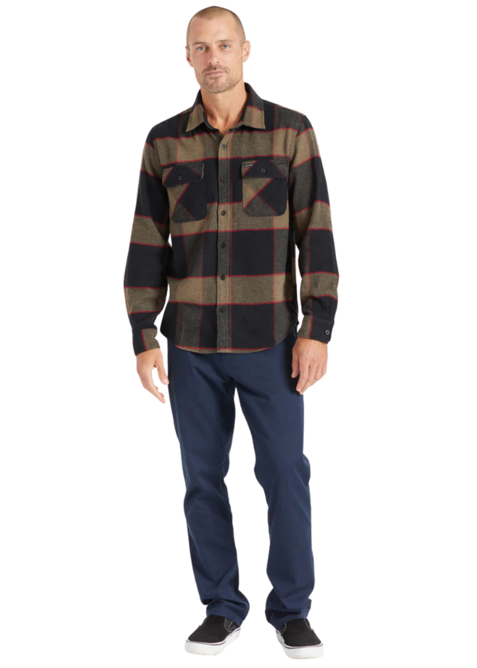 Brixton Men's Bowery Flannel | Heather Grey / Charcoal
