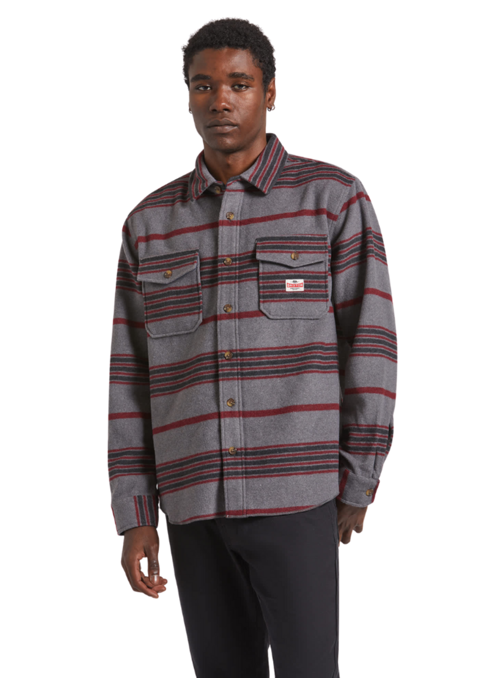 Brixton Men's Altered Threads Overshirt | Multi Blanket Stripe