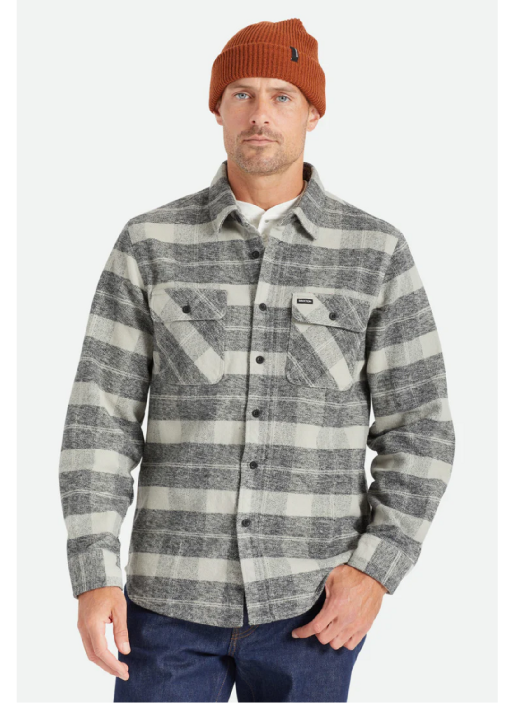 Brixton Bowery Heavy Weight Flannel | Black/Charcoal