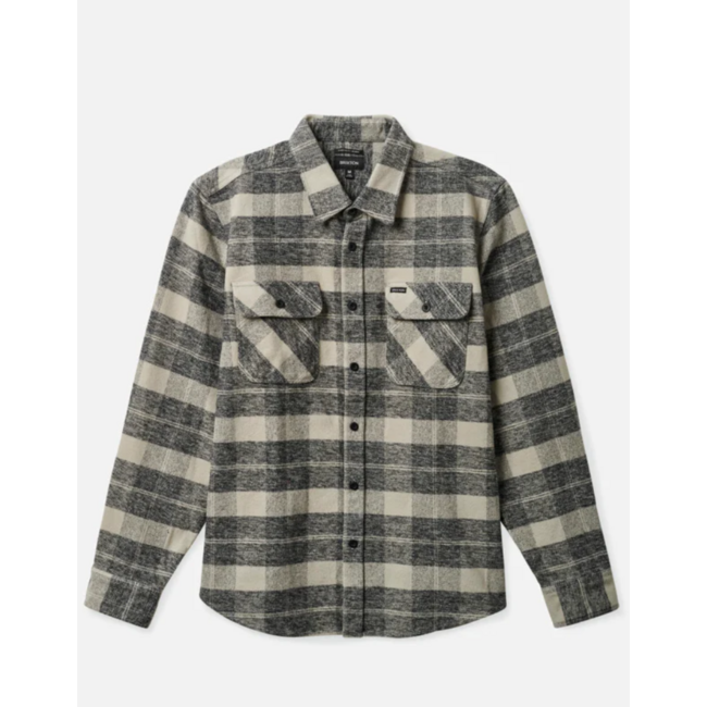 Brixton Men's Bowery Heavy Weight Flannel | Black/Charcoal