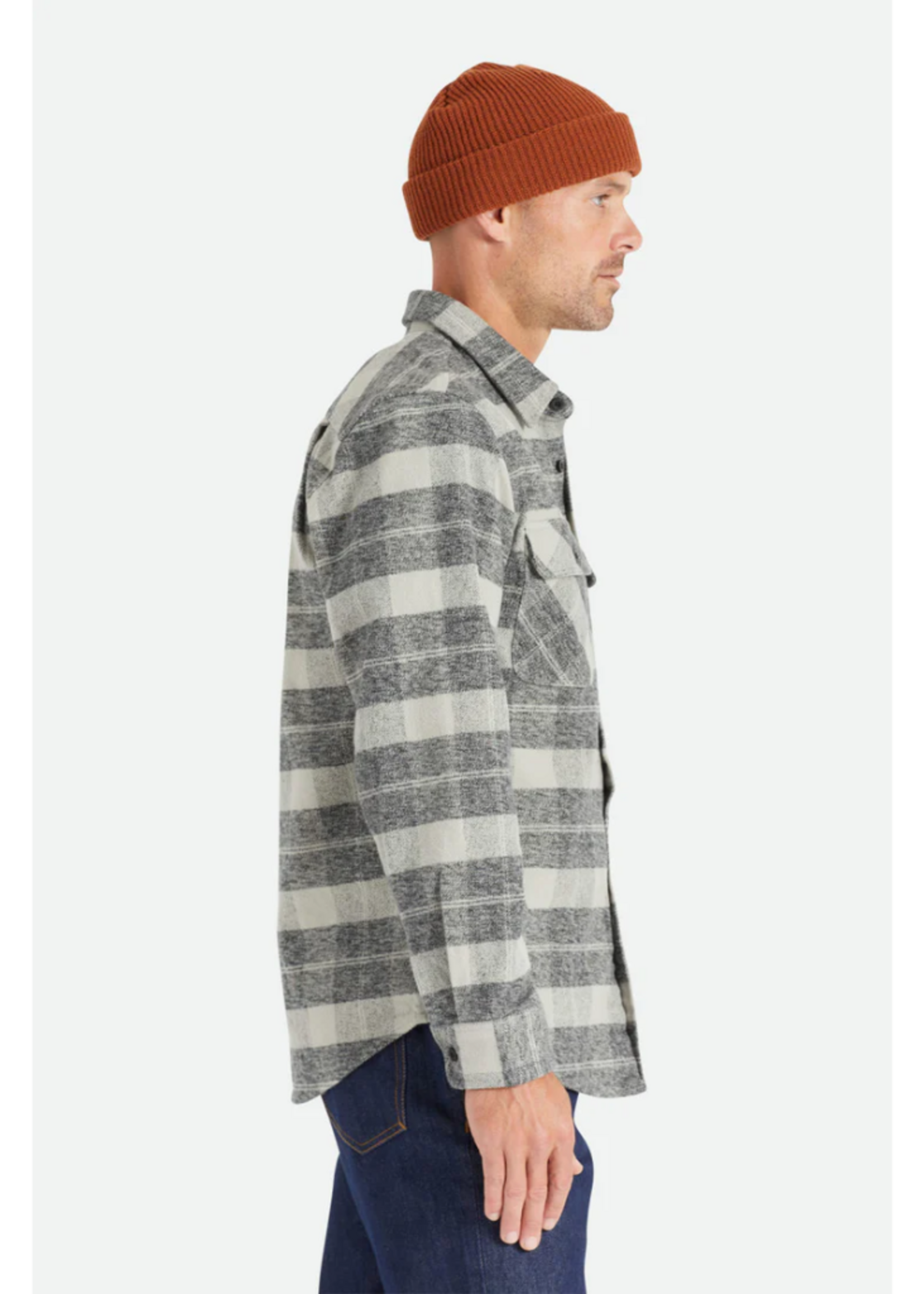 Brixton Bowery Heavy Weight Flannel | Black/Charcoal