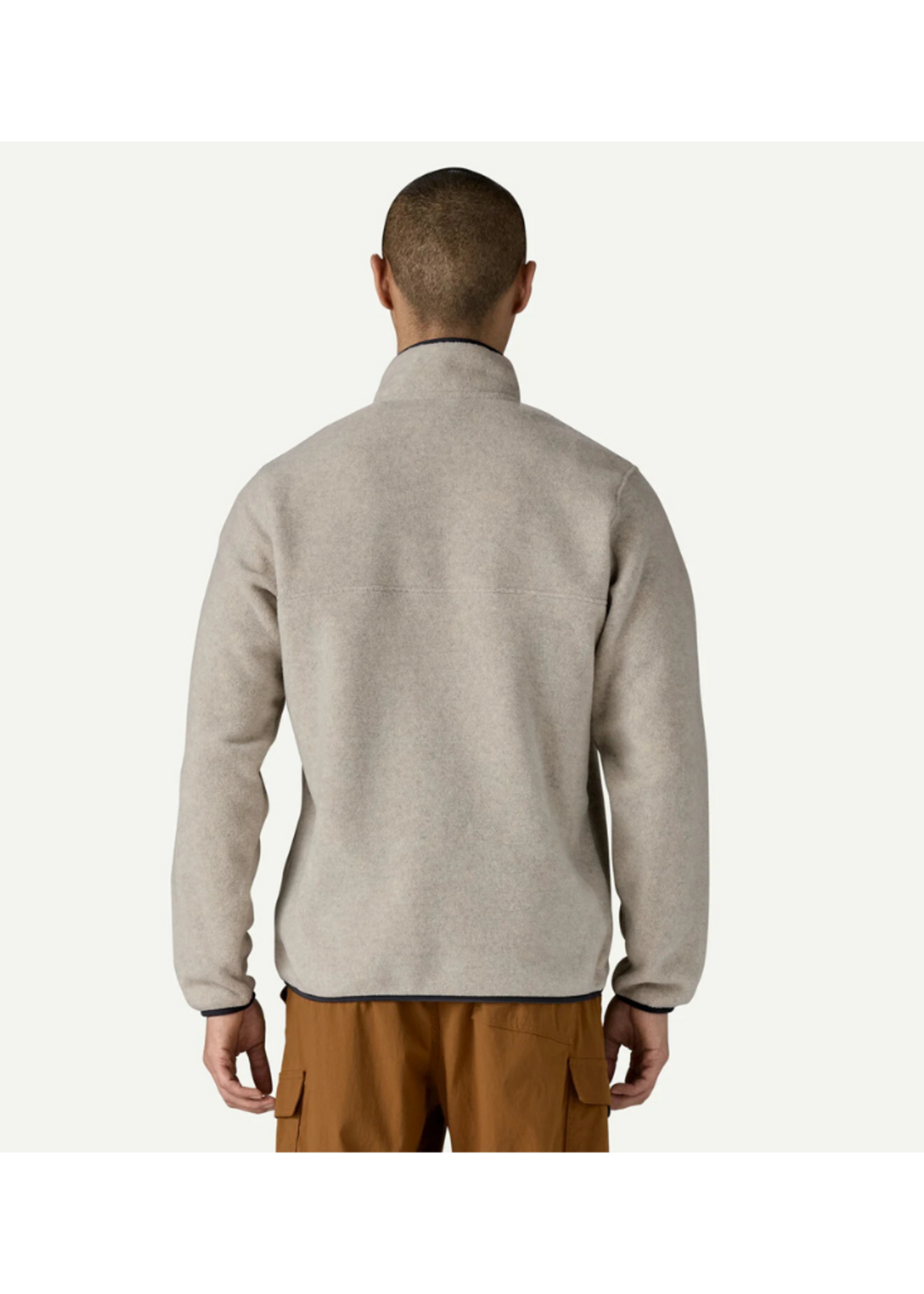 Patagonia M's Lightweight Synchilla Snap-T Pullover | Oatmeal Heather w/ Smolder Blue