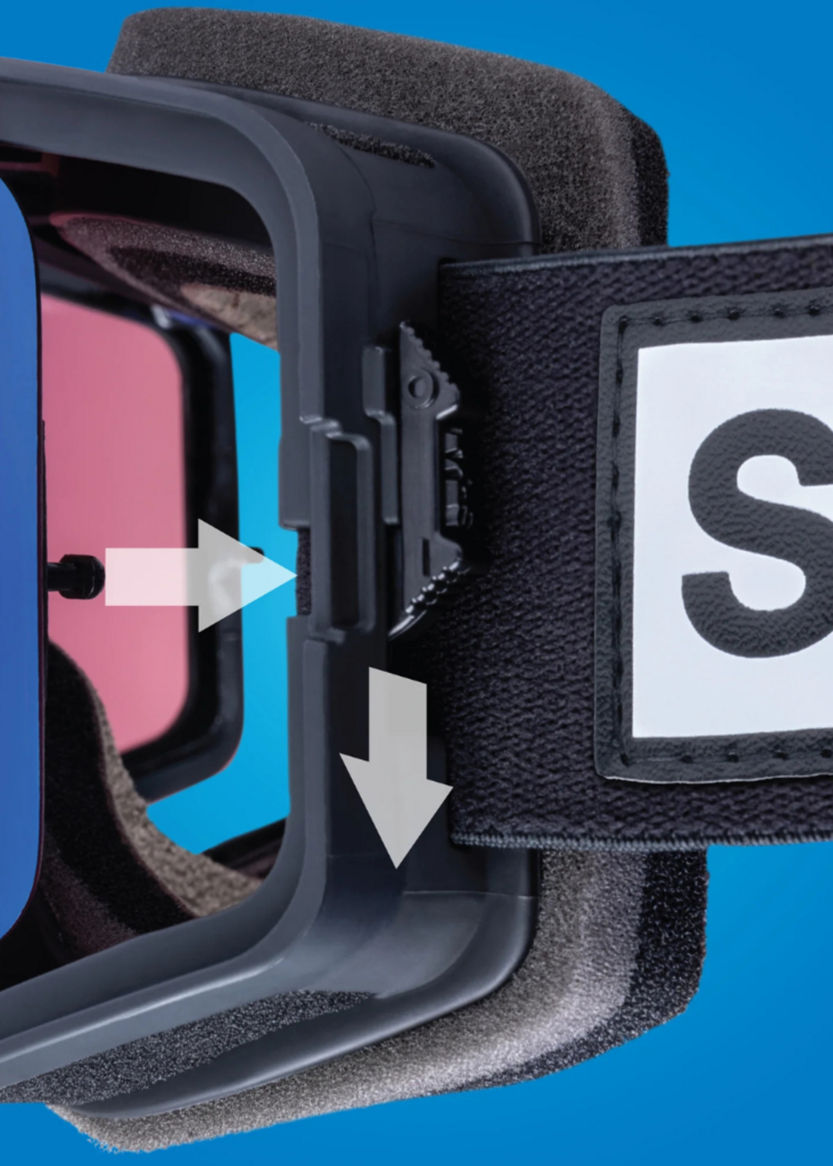 SPY+ MARAUDER Everblack Goggles | Happy Boost Ice Blue Mirror & Happy Boost LL Coral