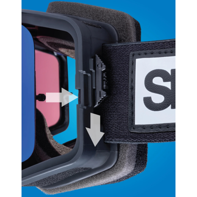 SPY+ MARAUDER Everblack Goggles | Happy Boost Ice Blue Mirror & Happy Boost LL Coral