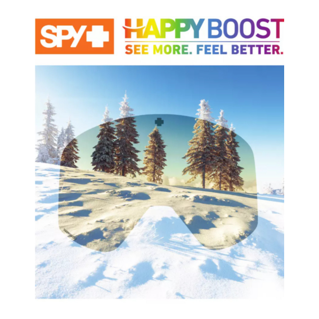 SPY+ MEGALITH Everblack Goggle | Happy Boost LL Coral & Happy LL Yellow