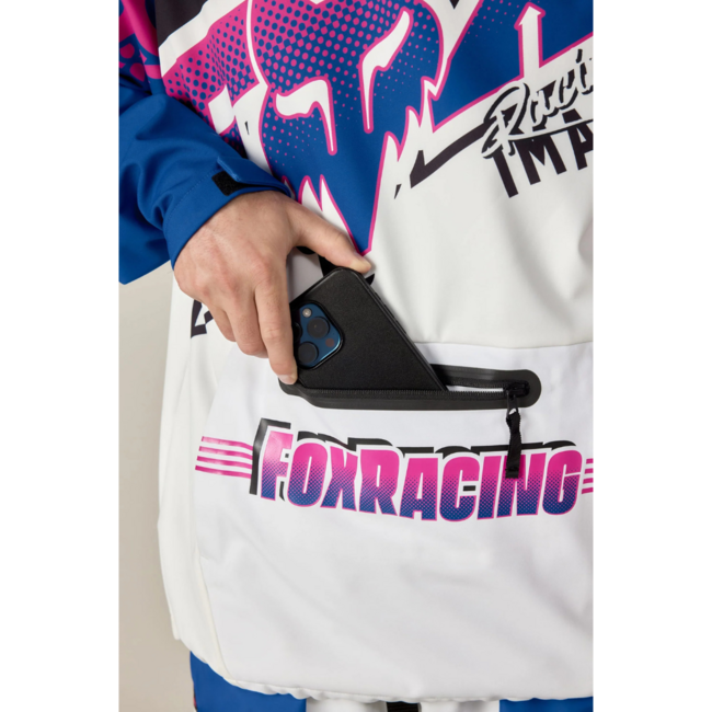 686 X Fox Racing Men's Waterproof Hoodie | Fox White Colorblock