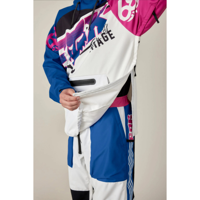 686 X Fox Racing Men's Waterproof Hoodie | Fox White Colorblock